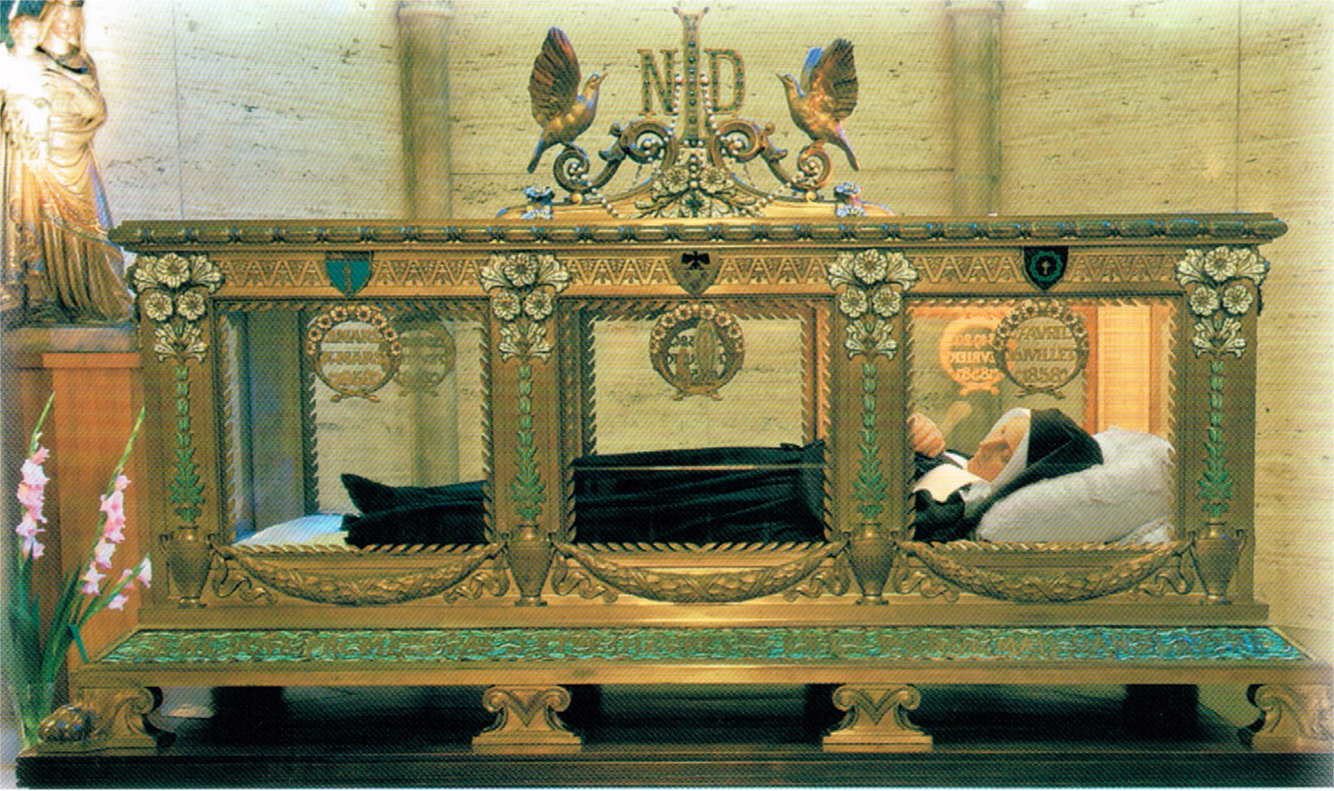 稼働します オルゴール ルルドの聖母 少女ベルナデッタ フランス /K218 さ約15cm カトリック教会 ルルドの聖母マリア像 彫像/ 聖母の